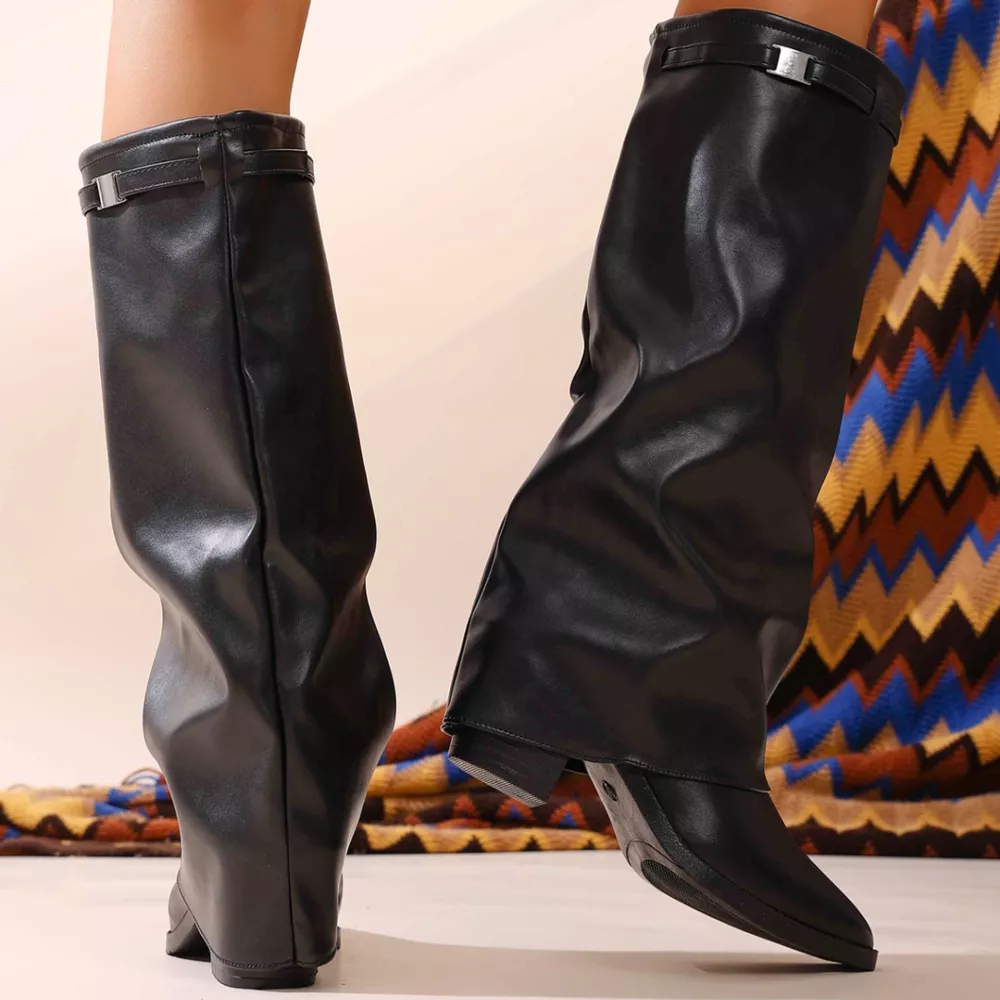Point Toe Block Heels Boots, image 7