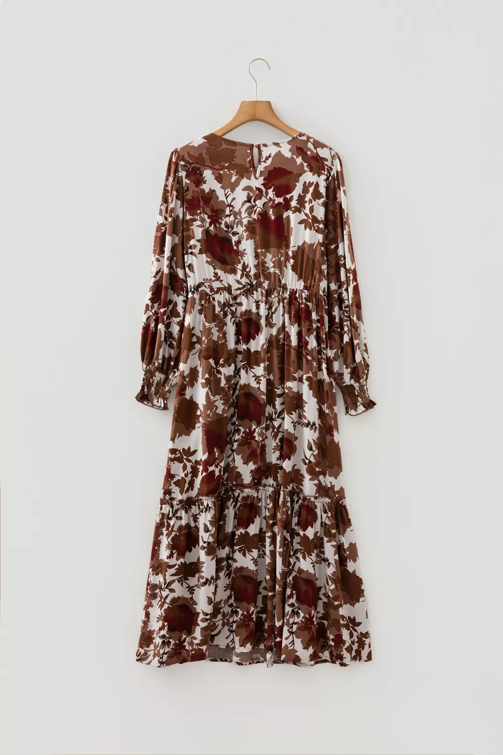 Floral Puff Sleeve Smocked Bodice Ruffled Maxi Dress, image 4