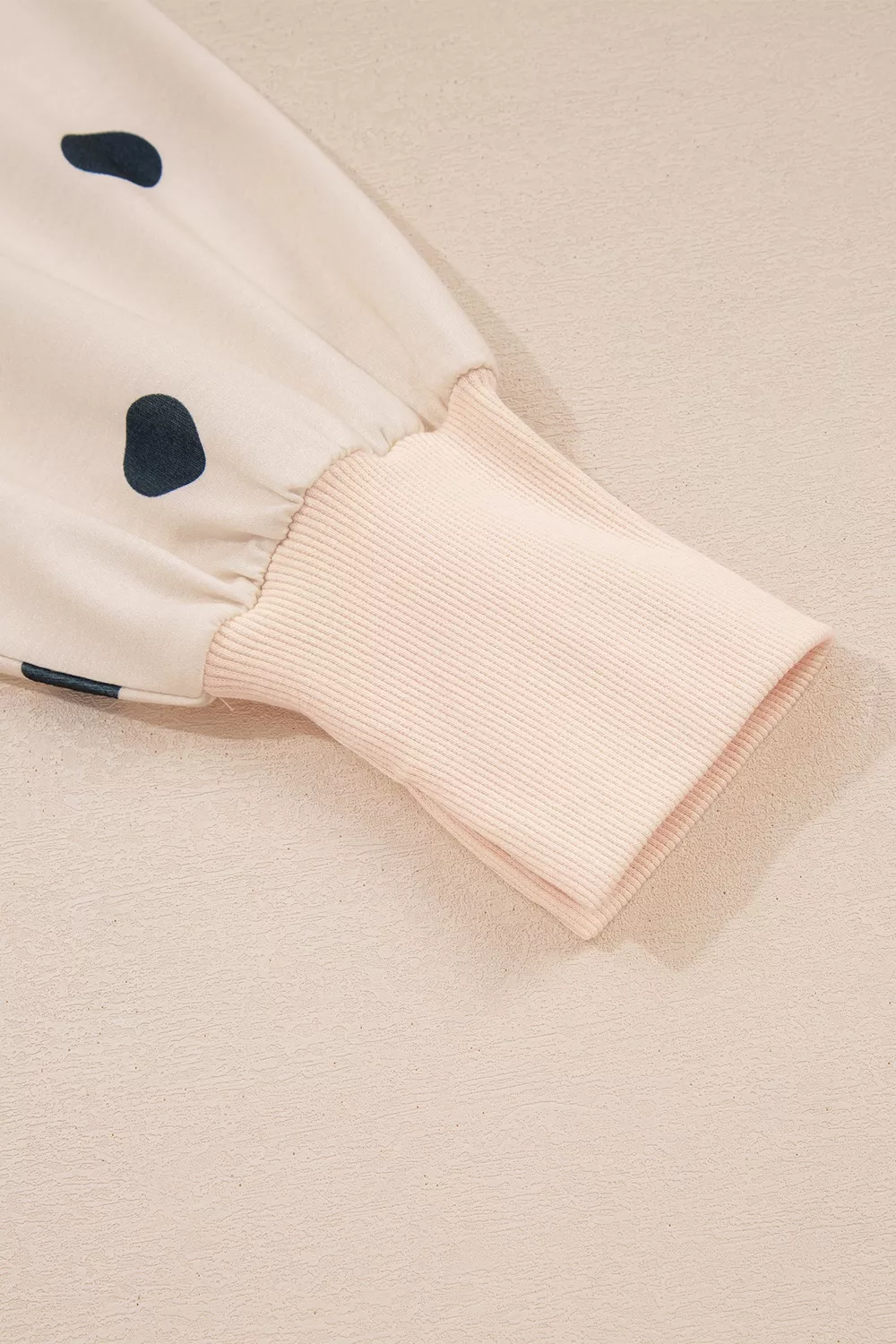 Loose-fit Long Sleeve Round Neck Polka Dot Tunic Sweatshirt, image 12