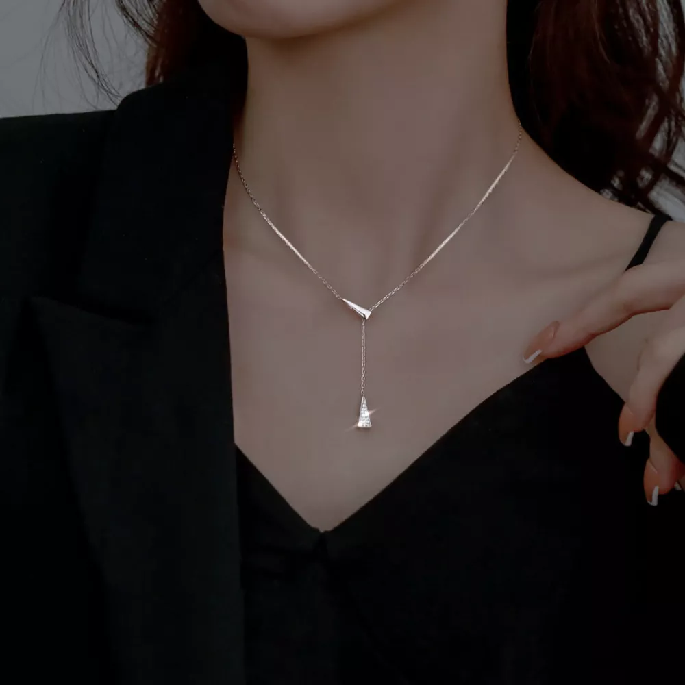 Triangle Pendant Y Necklace, image 3