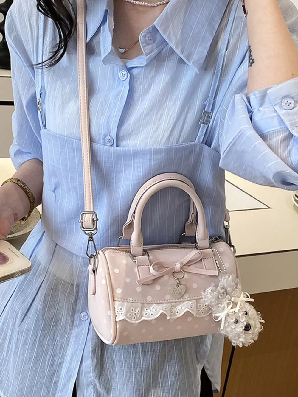 Polka Dot Bow Crossbody Bag, image 6