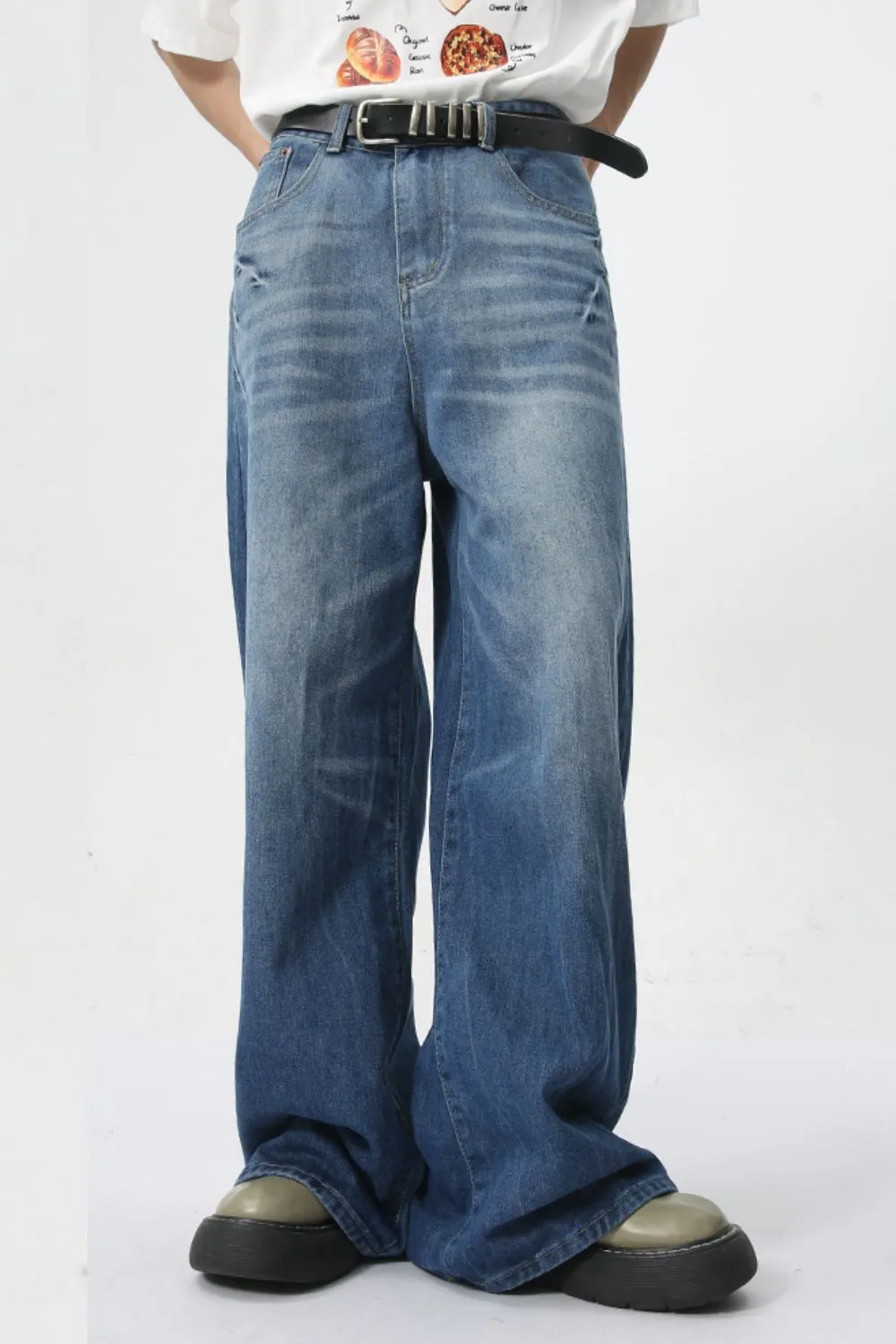 Wide Leg Men's Jeans with Pockets, image 4