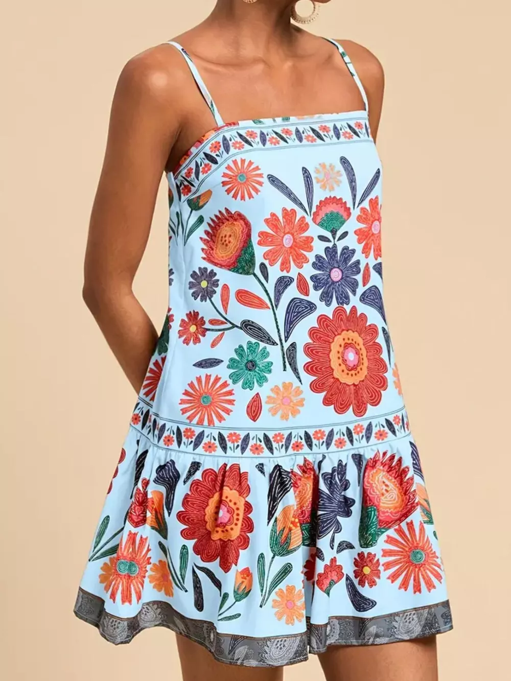 Floral Print Sleeveless Mini Dress, image 10