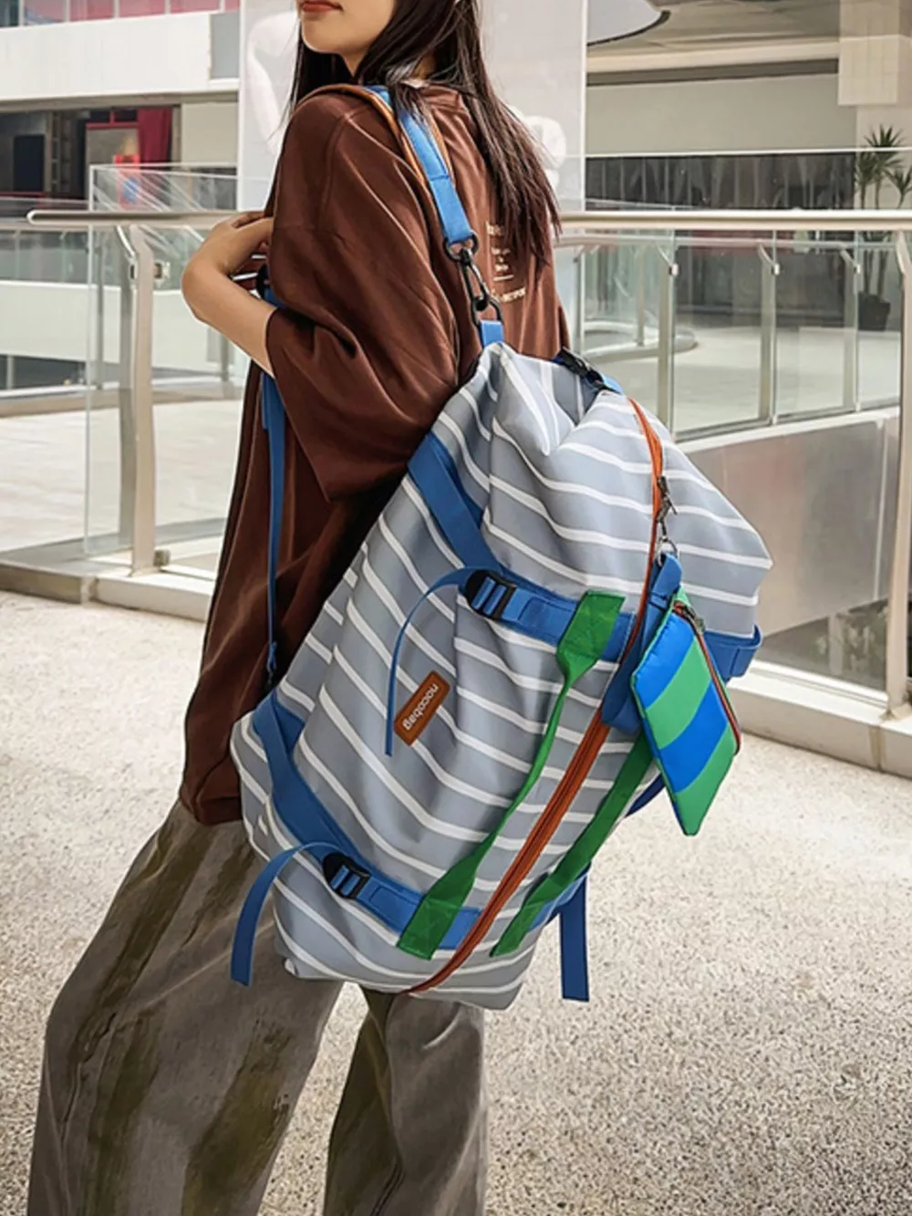Striped Lightweight Travel Bag, image 4