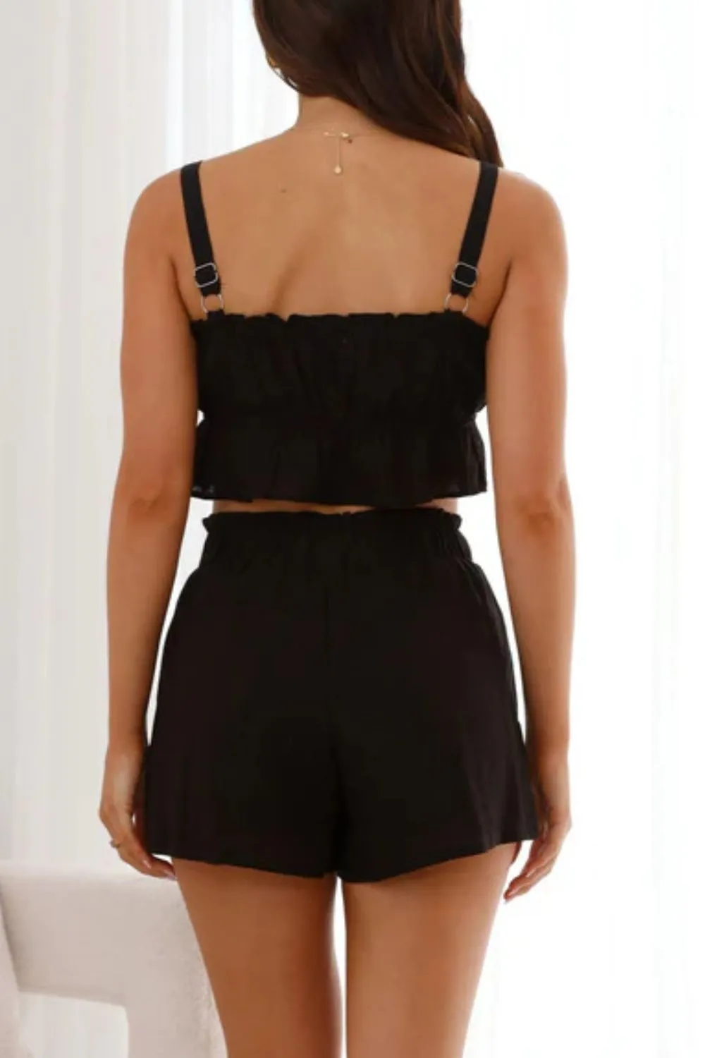 Ruffled Square Neck Cami and Shorts Set, image 14