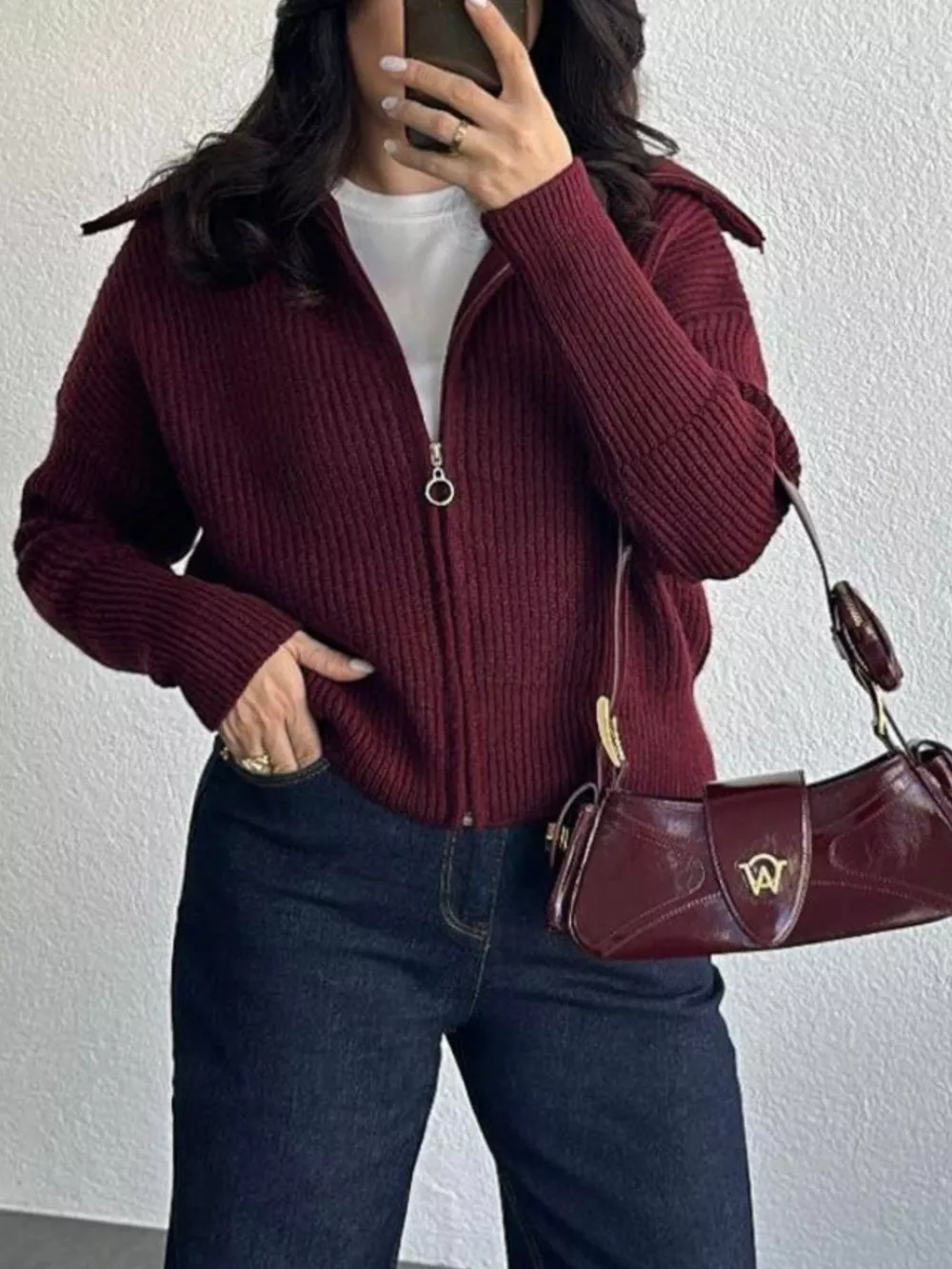 Zip Up Dropped Shoulder Cardigan, image 10