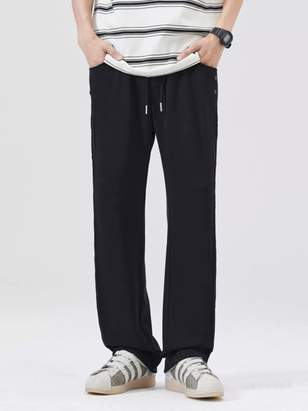 Men's Full Size Drawstring Wide Leg Casual Pants Plus Size
