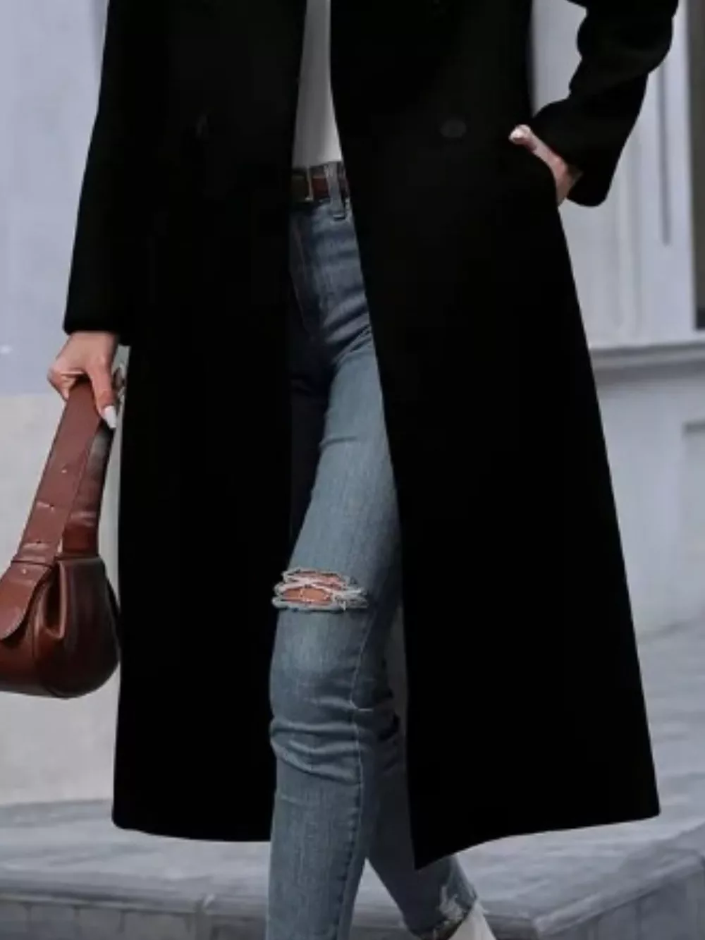 Double-Breasted Longline Overcoat, image 8
