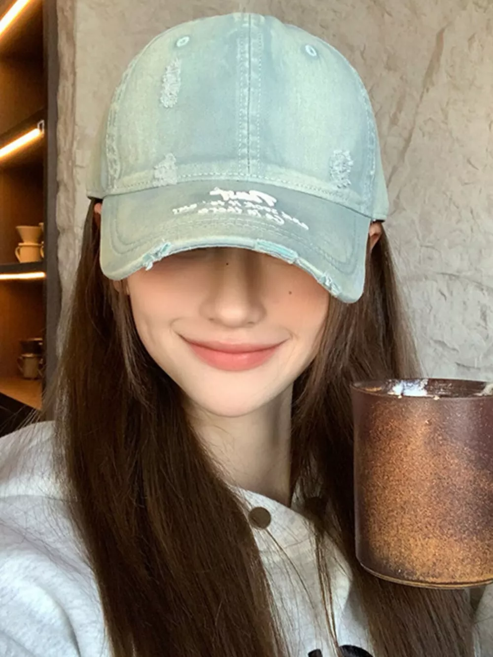 Distressed Embroidered Baseball Cap, image 3