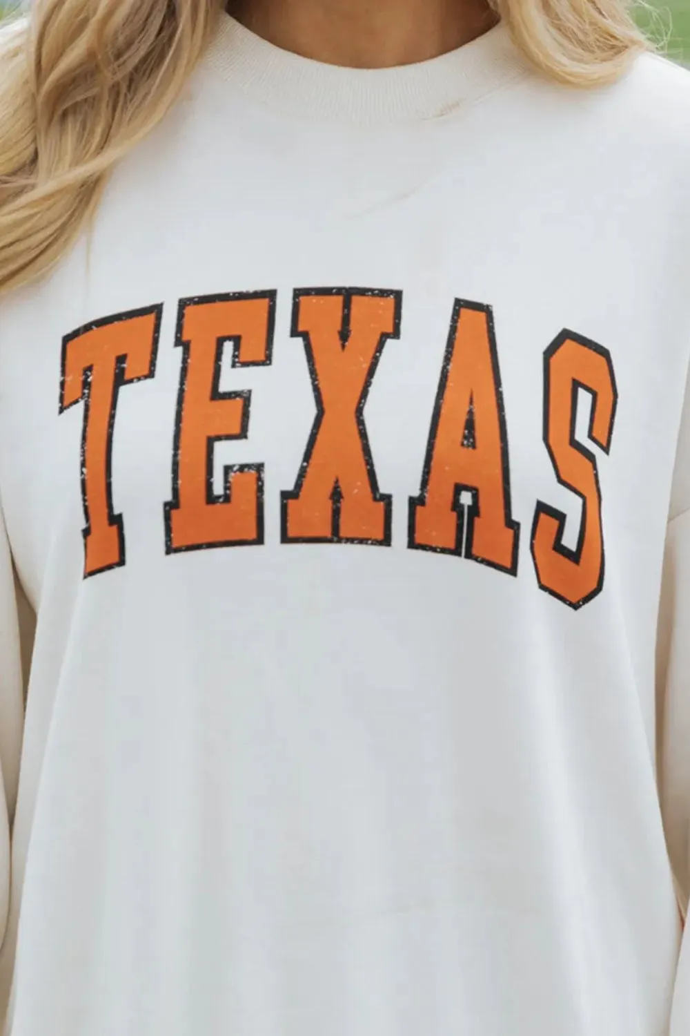 TEXAS Round Neck Dropped Shoulder Sweatshirt, image 2