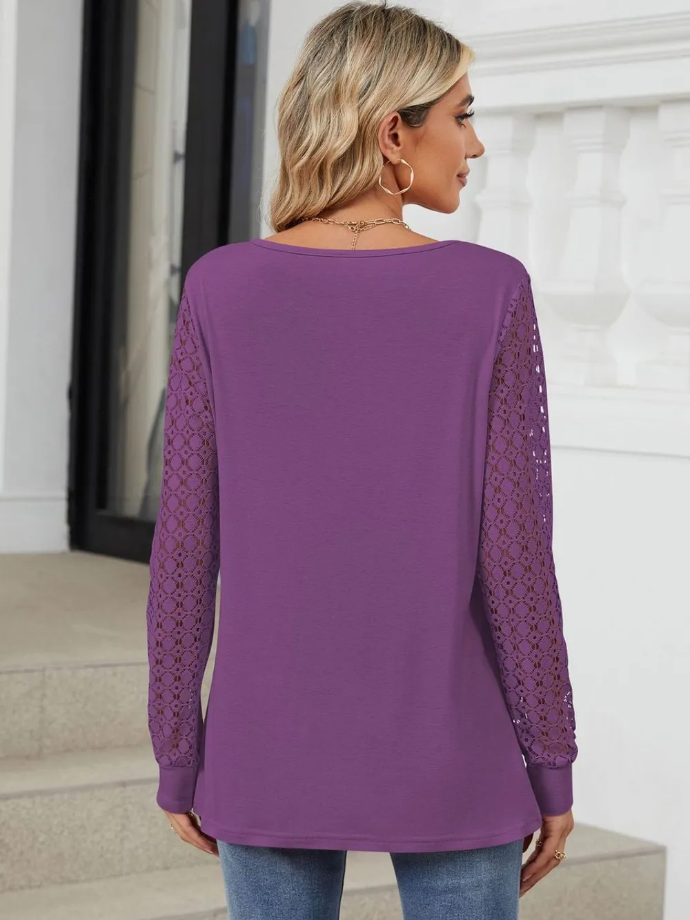 Cutout Round Neck Long Sleeve T-Shirt, image 7