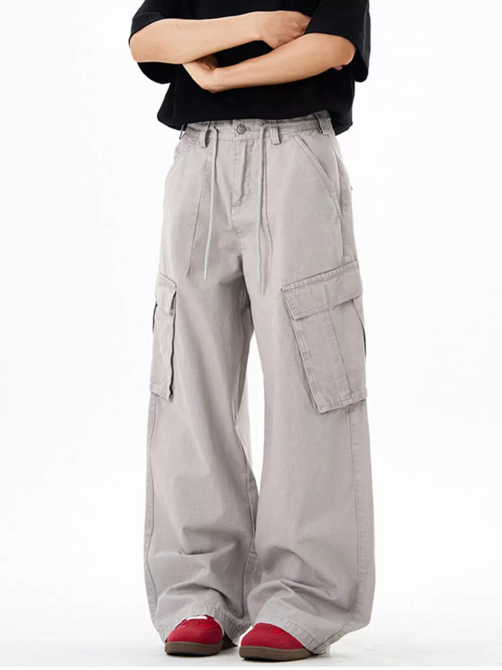 Men's Wide Leg Cargo Pants, image 3