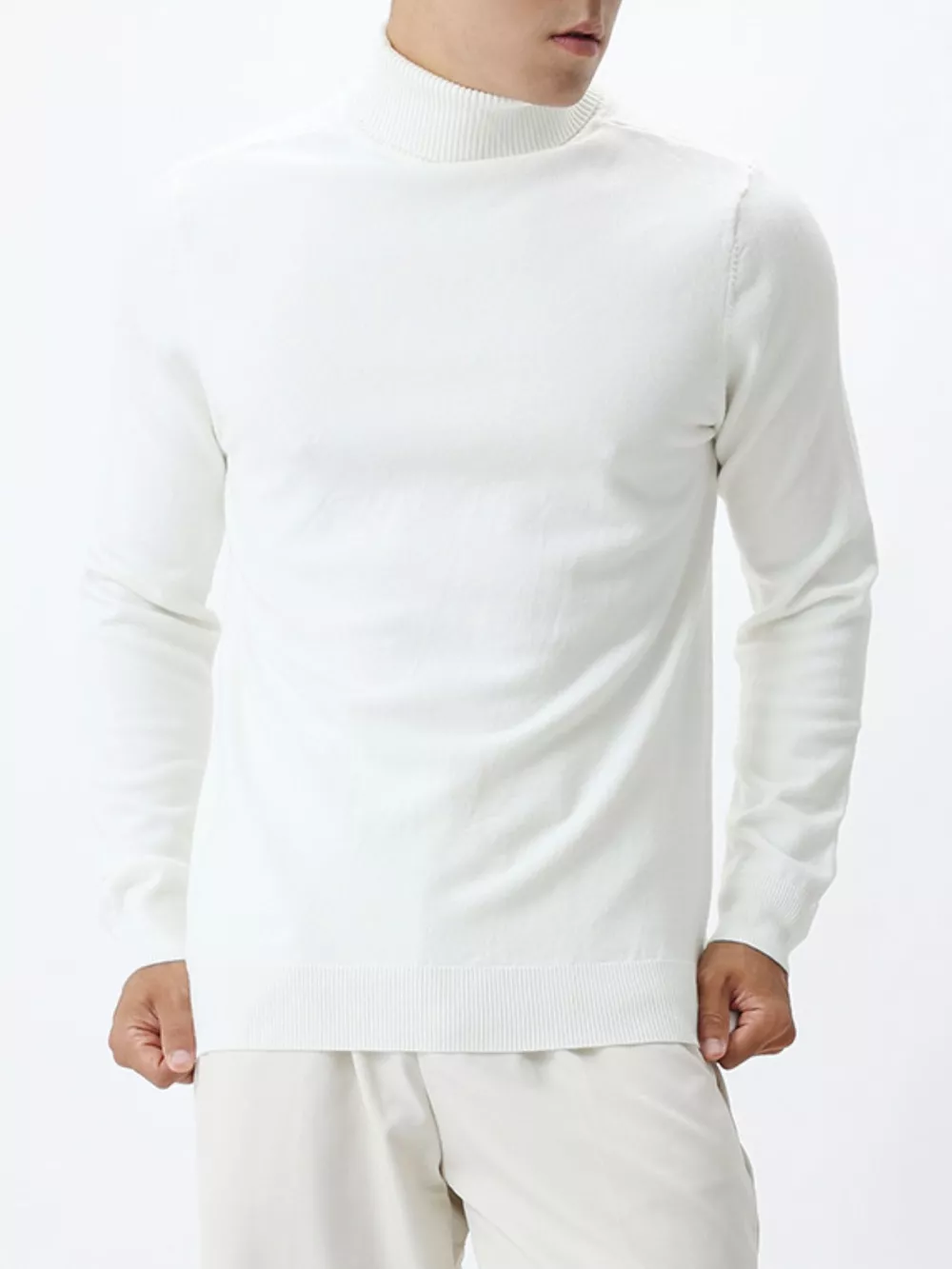 Men's Plus Size Slim-Fit Ribbed Turtleneck Sweater, image 11