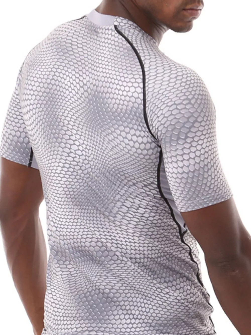 Men's Compression Fit Snake Print Active T-Shirt, image 6