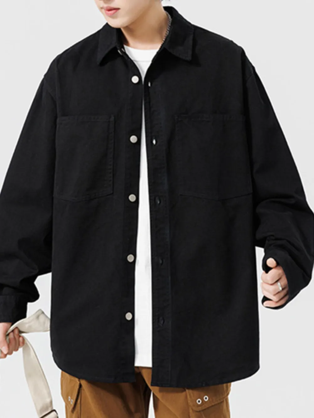 Men's Button Up Long Sleeve Shirt, image 6