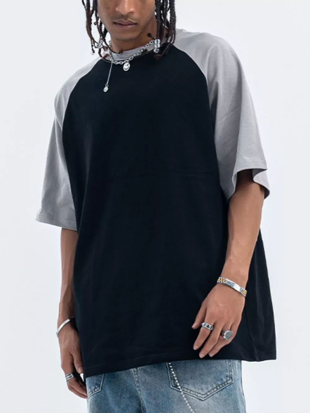 Men's Contrast Round Neck Half Sleeve T-Shirt, image 4