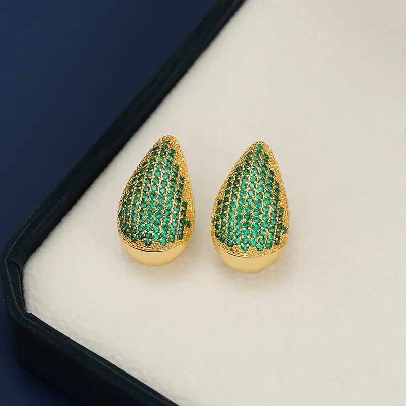 18K Gold-Plated Zircon Teardrop Earring, image 2