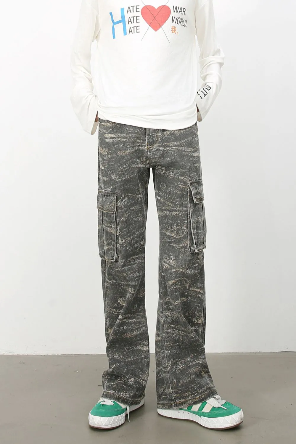 Men's Baggy Jeans with Cargo Pockets, image 3