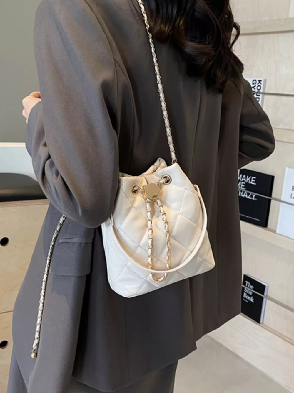 Bucket Crossbody Bag with Chain, image 5