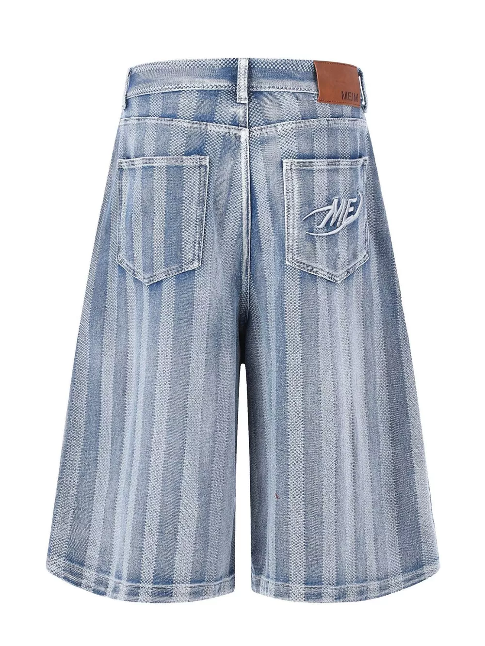 Men's Stripe Wide Leg Denim Capris, image 3