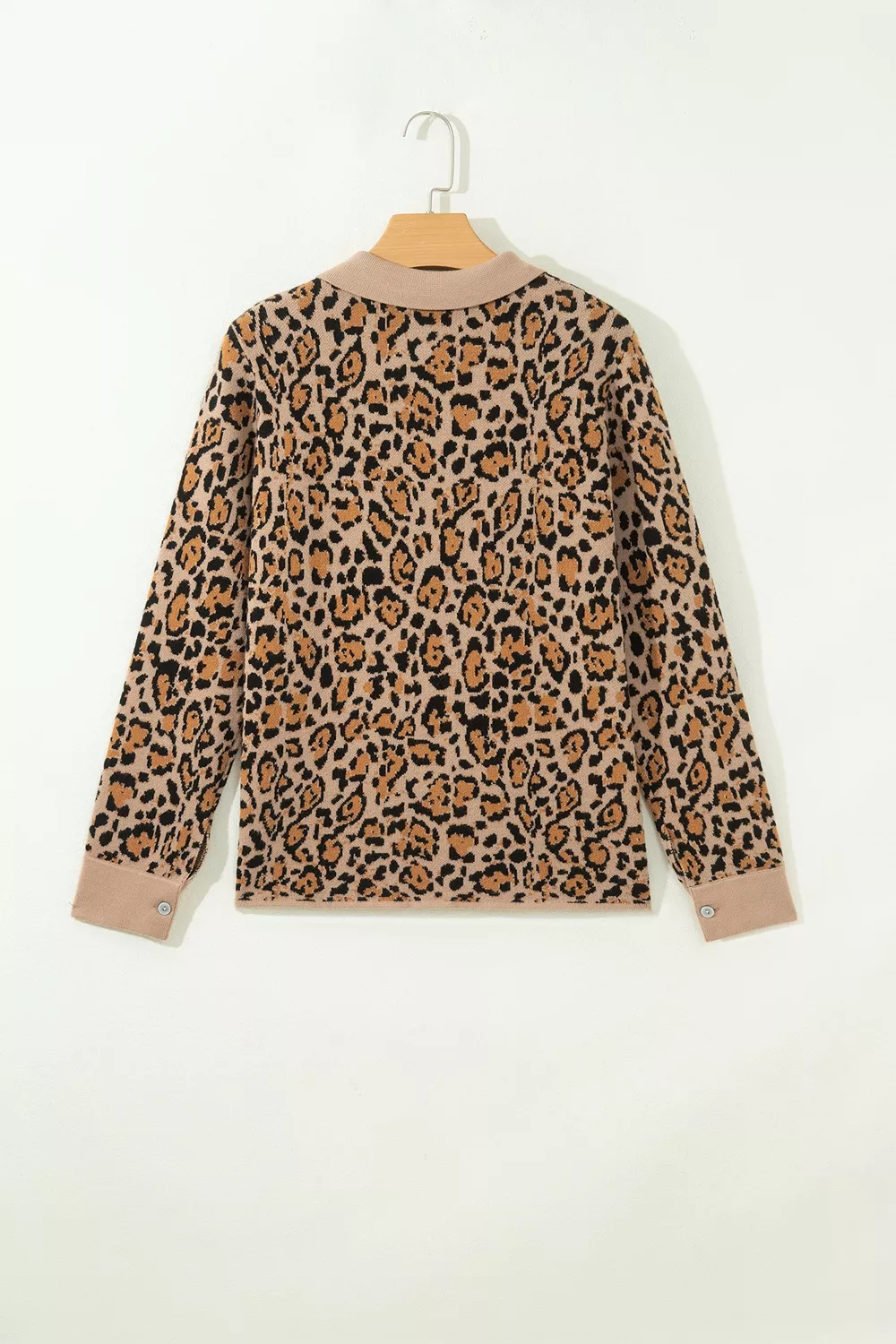 Leopard Print Button-Up Cardigan Long Sleeve Cardigans, image 8