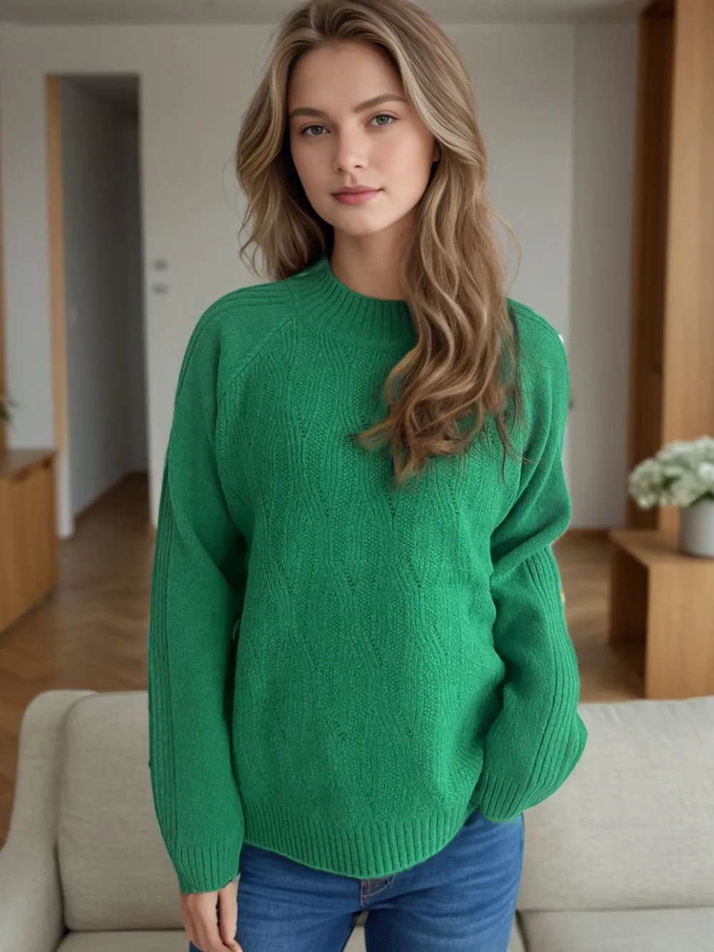 Mock Neck Long Sleeve Sweater, image 4