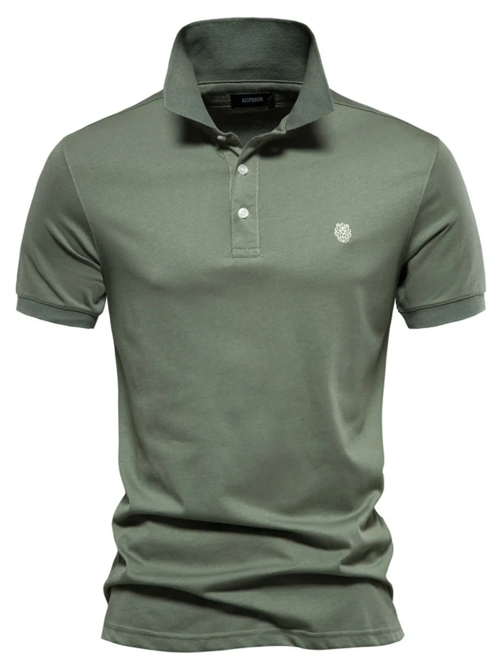 Men's Embroidered Collared Short Sleeve Polo, image 2