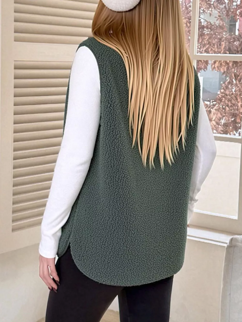 Sherpa Sleeveless Vest Coat, image 16