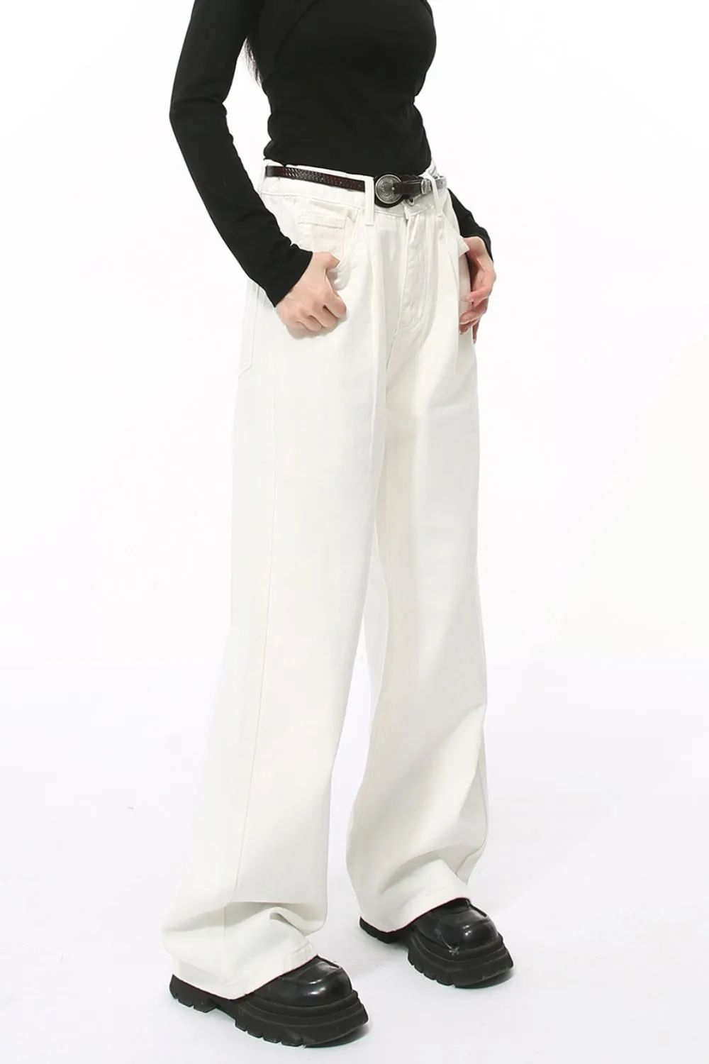 Wide Leg Jeans with Pockets, image 3