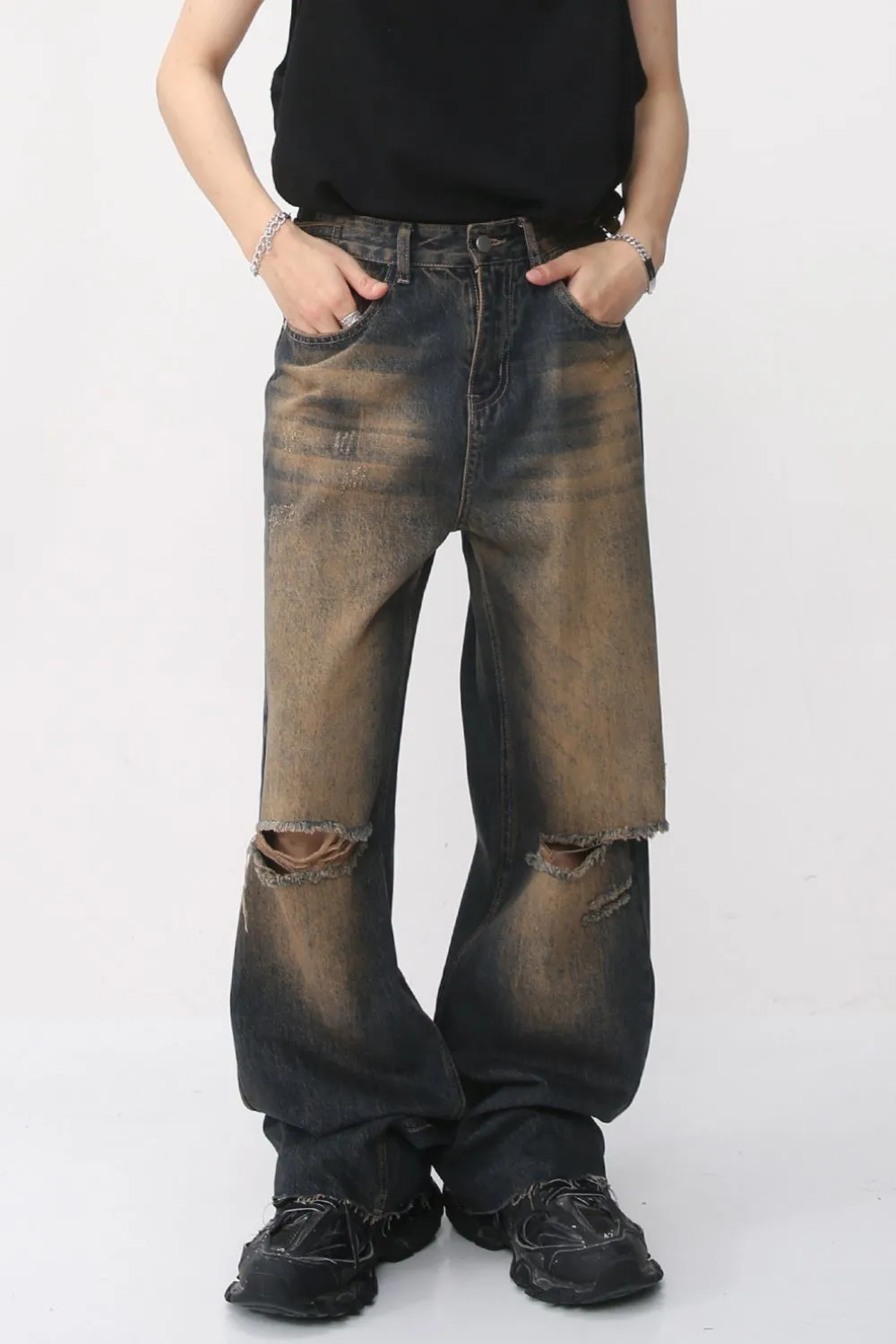 Distressed Wide Leg Jeans, image 2
