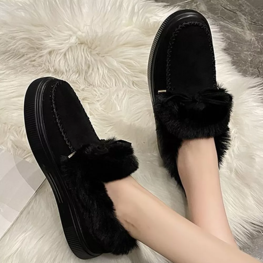 Fuzzy Round Toe Slip-Ons, image 10