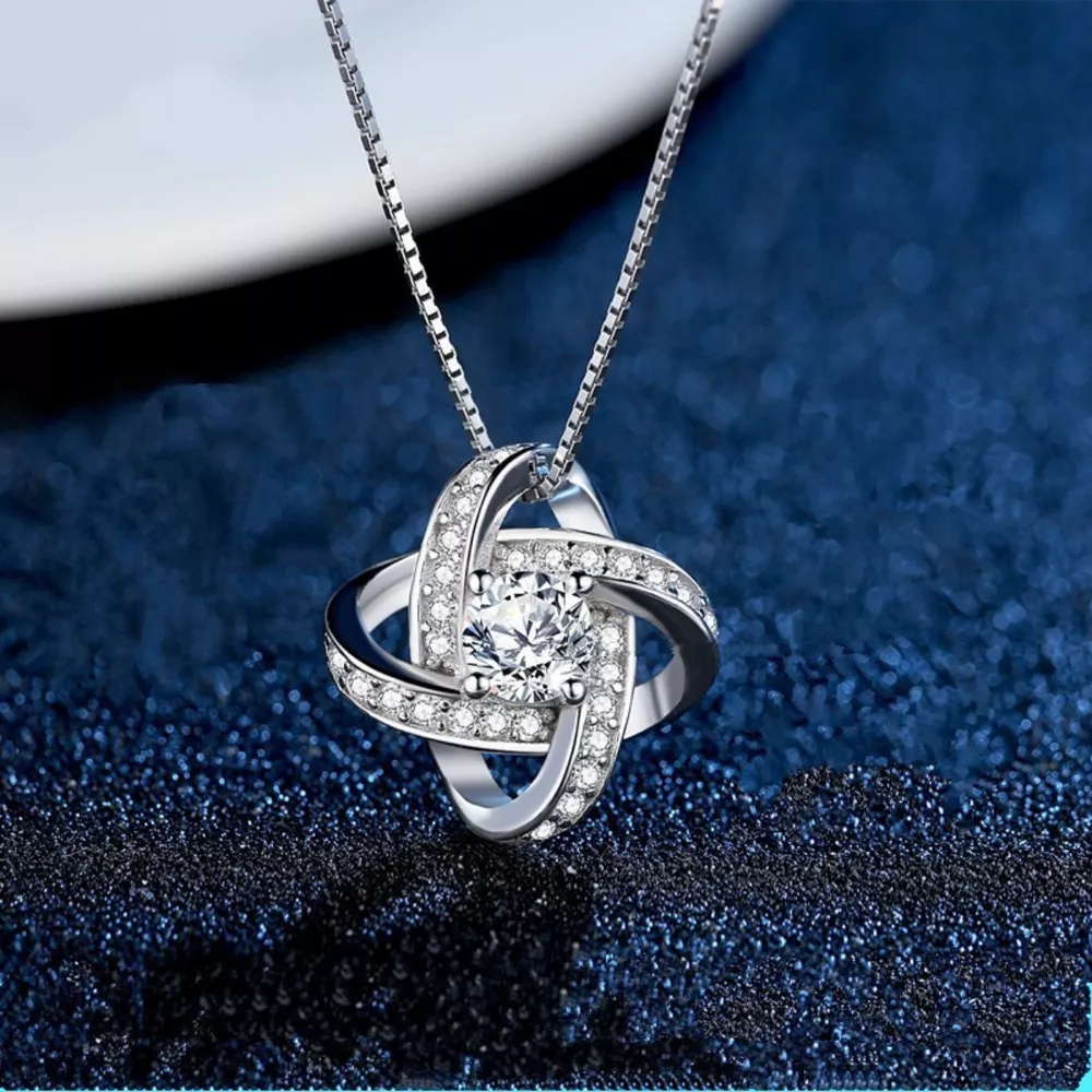 1 Carat Moissanite 925 Sterling Silver Pendant Necklace, image 2