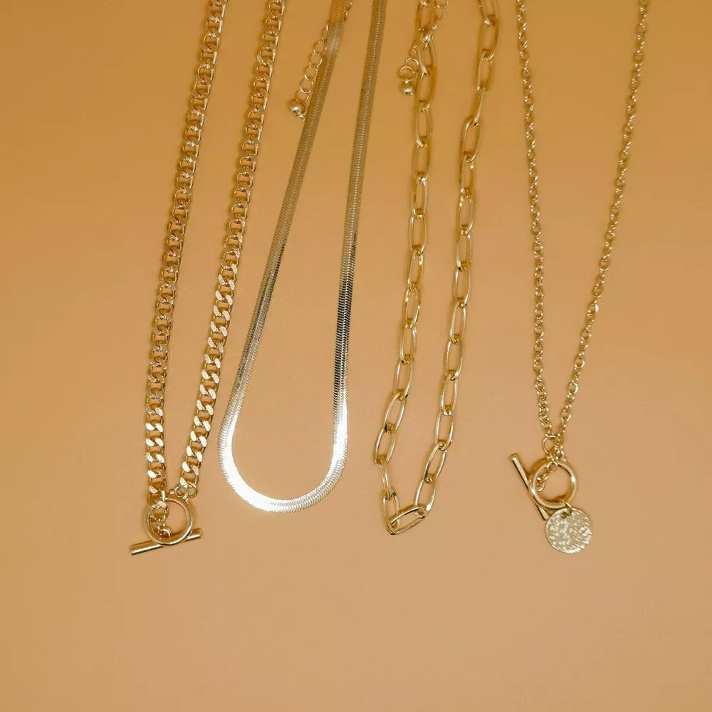 4-Piece Layered Coin Pendant Necklace, image 3