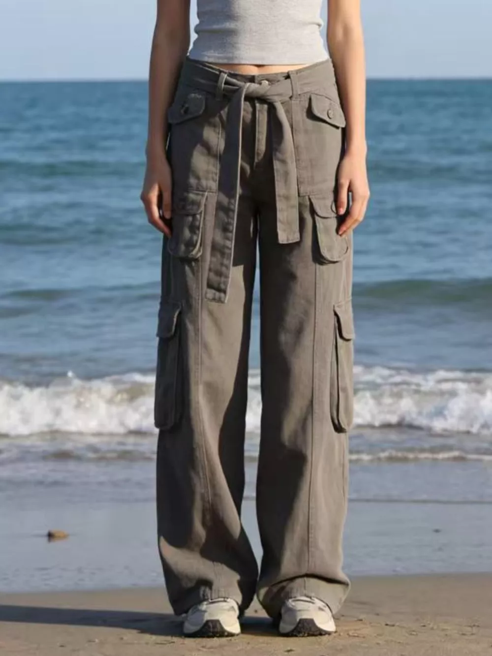 Wide Leg Cargo Jeans, image 5