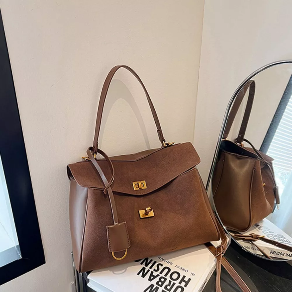 Solid Color Flap Crossbody Bag, image 4