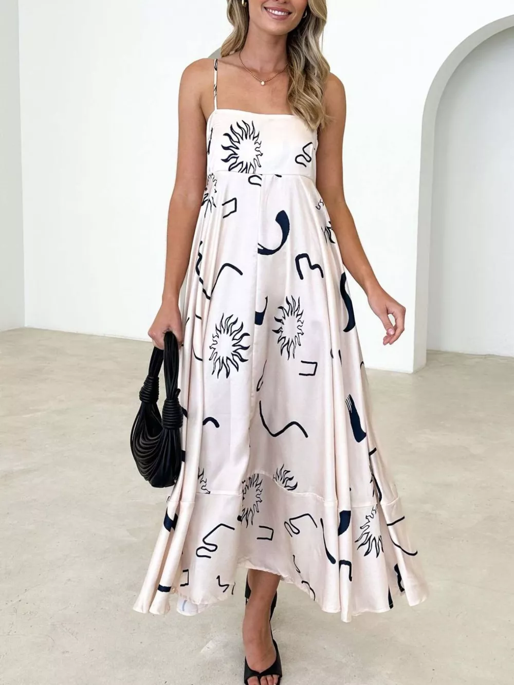 Printed Spaghetti Strap Maxi Dress, image 14