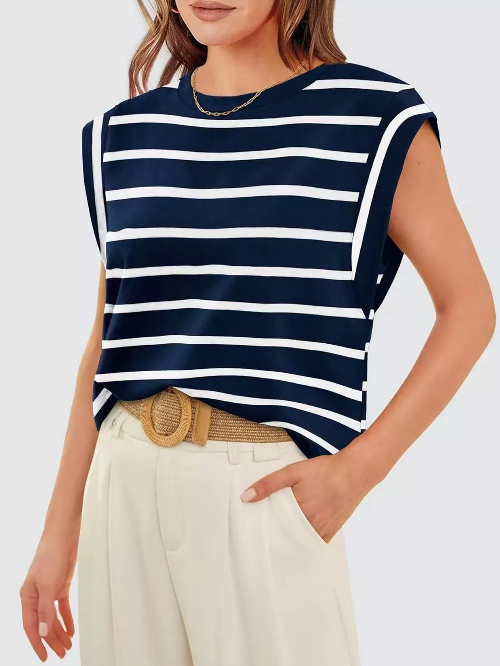 Striped Round Neck Tank, image 14