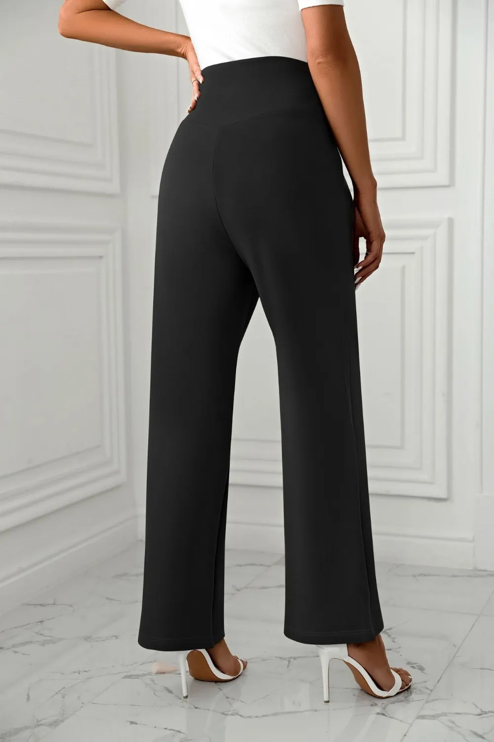 High Waist Straight Leg Pants, image 3
