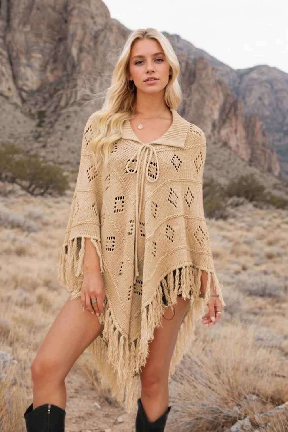 Tassel Hem Knit Cover Up, image 12