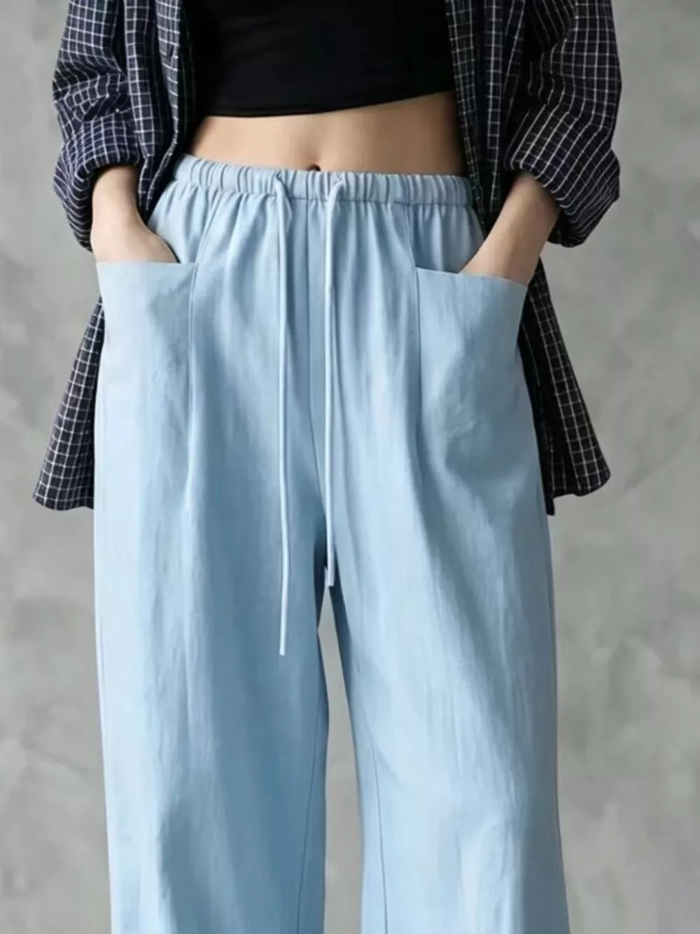 Full Size Drawstring Wide-Leg Casual Pants Plus Size, image 11