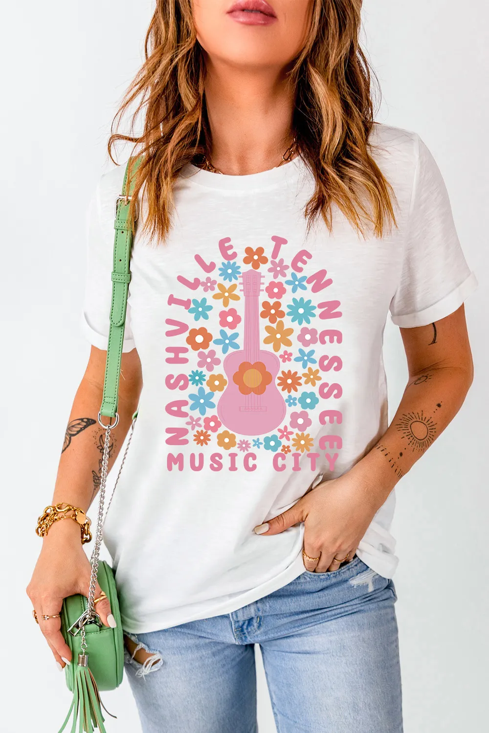 Graphic Round Neck Short Sleeve T-Shirt, image 5