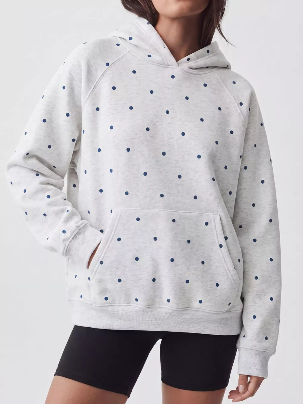 Polka Dot Raglan Sleeve Hoodie, image 9