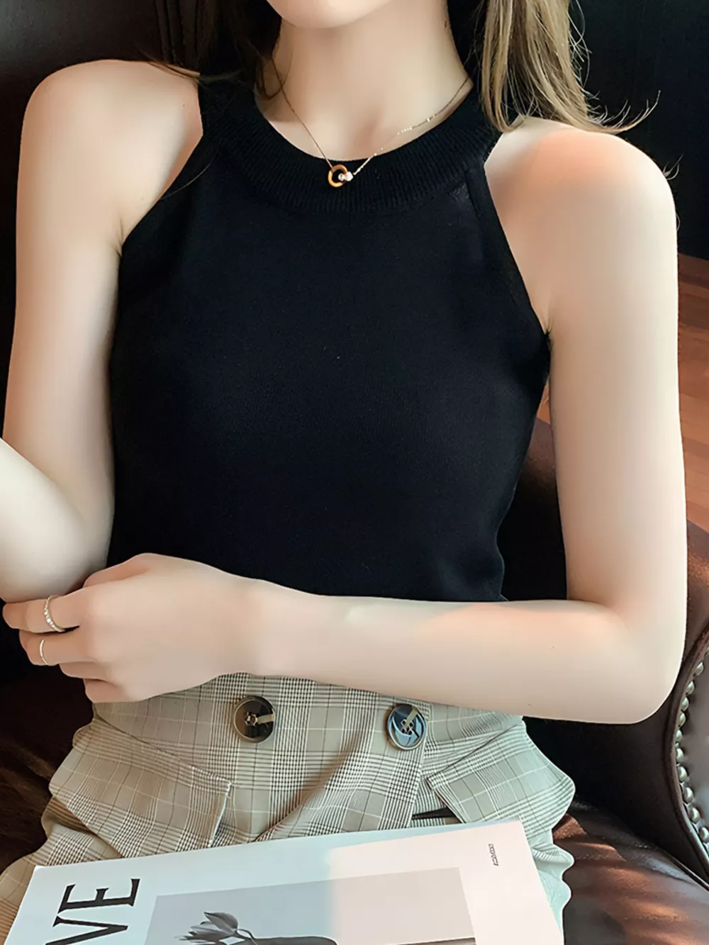 Ribbed Knit Cami Top, image 4