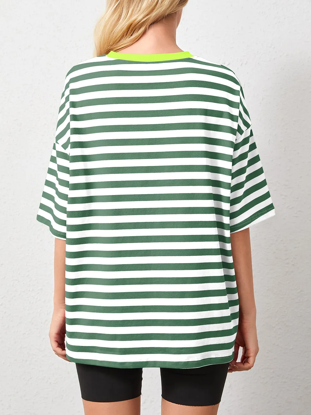 Striped Round Neck Half Sleeve T-Shirt, image 26