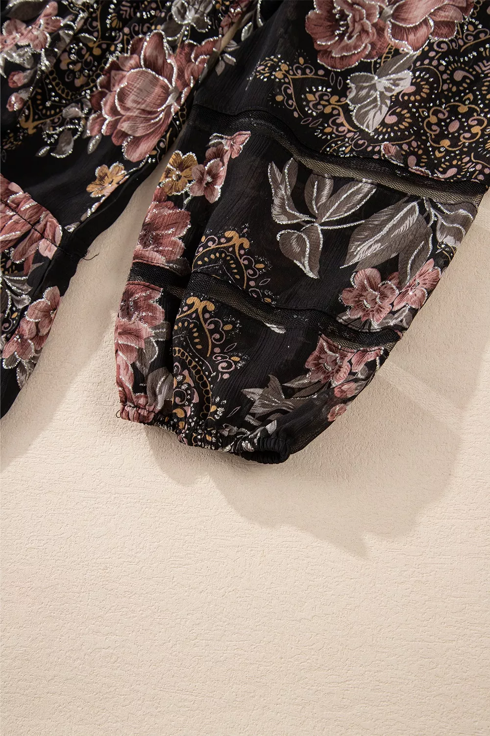 Floral Print Tie Neck Mini Dress, image 9