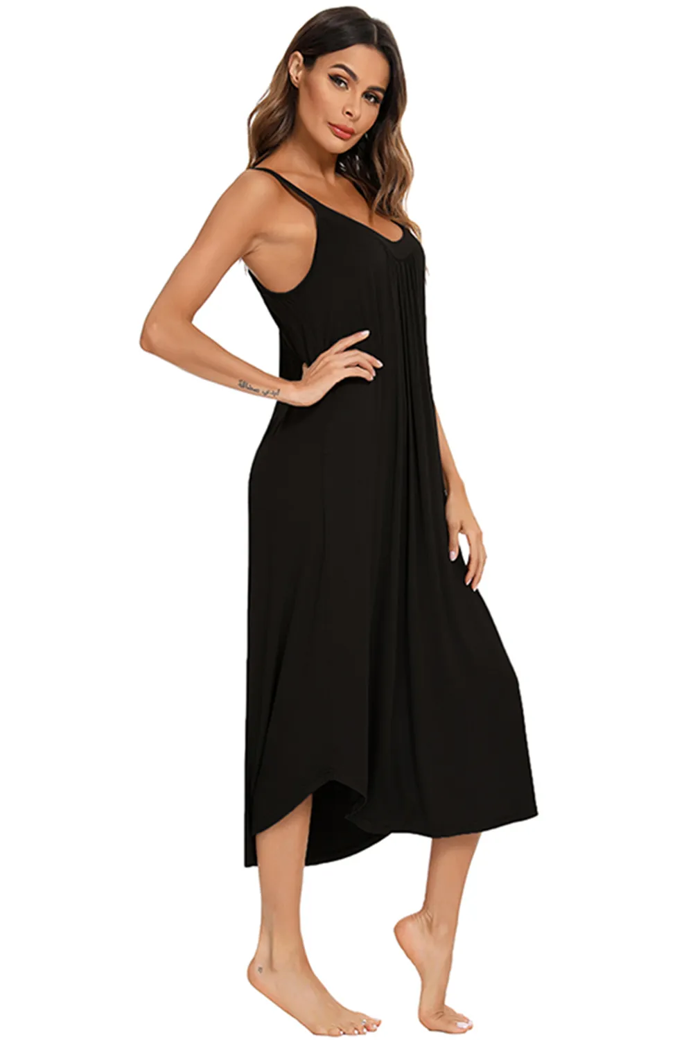 V-Neck Midi Lounge Dress, image 17