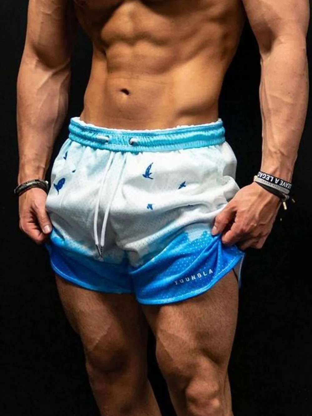 Men's Plus Size Drawstring Printed Shorts, image 3