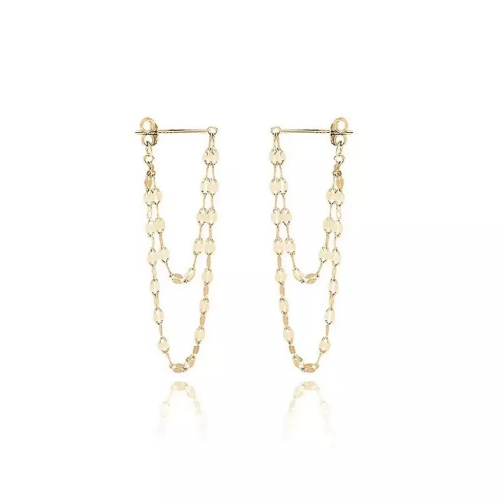 18K Gold-Plated Chain Earrings, image 6