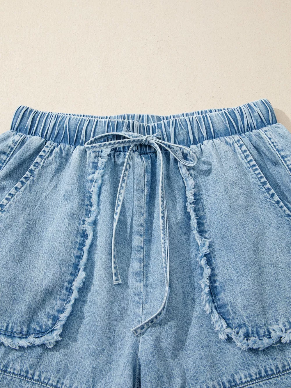 Frayed Edge Casual Denim Shorts, image 5