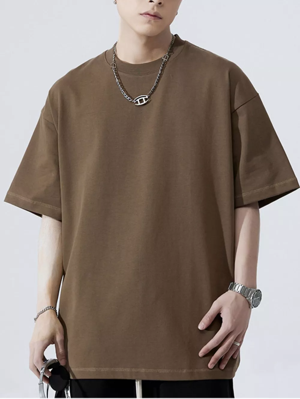 Men's Full Size Round Neck Half Sleeve T-Shirt Plus Size, image 6